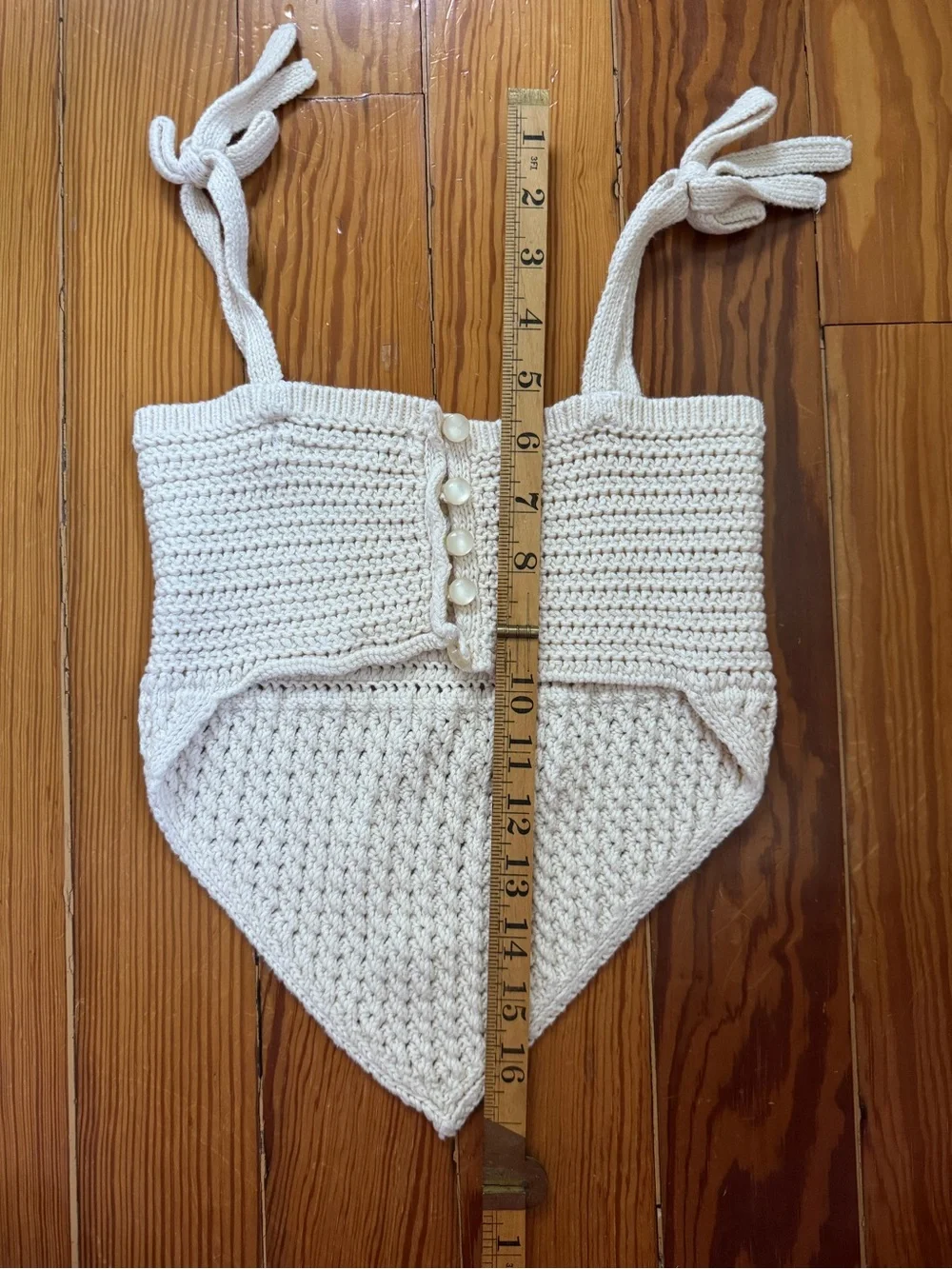Urban Outfitters Crochet Knit Tie-Shoulder Bandeau Top - Picture 6 of 7